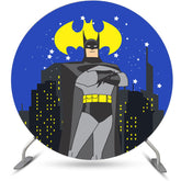 Lofaris Round Cartoon Theme Batman Night Party Backdrop Kit